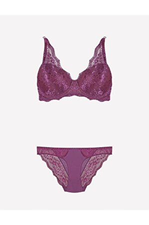 Desteksiz Sütyen Takım Mor