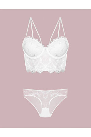 Kadın Kırmızı Destekli Sütyen Külot Takım 4491