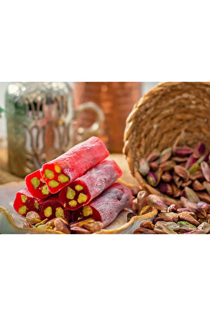 Extra Bol Antep Fıstıklı Narlı Fitil Parmak Lokum - 1 KG