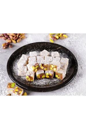 Extra Bol Antep Fıstıklı Çifte Kavrulmuş Pudra Şekeri Kaplı Lokum - 1 KG