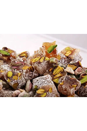 Extra Bol Antep Fıstıklı Çifte Kavrulmuş Hindistan Cevizi Kaplı Lokum - 1 KG