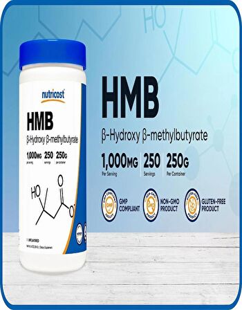 Nutricost HMB Amino Powder 1000 MG 250 GR - 250 Servis