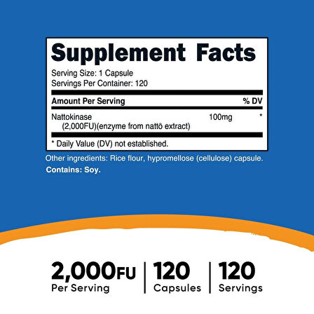 Nutricost Nattokinase 2,000 Fu 120 Capsules