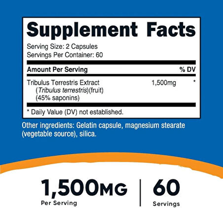 Nutricost Tribulus 1500 mg 120 Kapsül