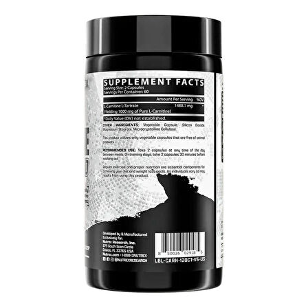NUTREX L-Carnitine(Karnitin) Burn 1000 120 Caps