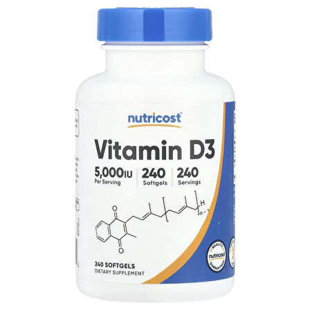 Nutricost Vitamin D3 5,000 IU 240 Softgels