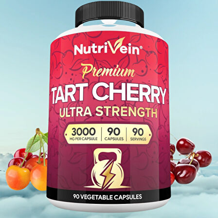 Nutrivein Tart Cherry(Tart kiraz) Recovery, Detox, Rest, & Mobility - 90 Caps