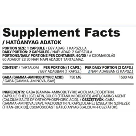 Nutriversum GABA 750 Mg 60 Capsules -MACARİSTAN MENŞEİ
