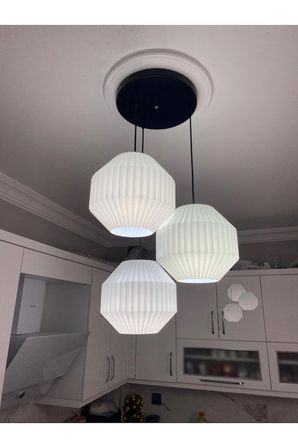 Origami Modern Bohem 3lü Sarkıt Avize Oturma Odası,Salon,Çocuk Odası,Ofis Şık Ve Rustik Aydınlatma