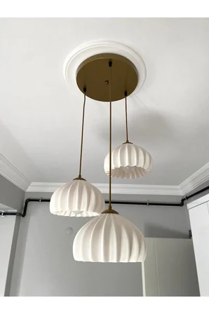 Solis Modern 3’lü Sarkıt Avize | Salon ve Mutfak Aydınlatması Şık bohem tarz Nestvibe