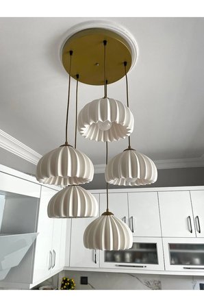 Solis Modern 5’li Sarkıt Avize Salon ve Mutfak Aydınlatması Şık Bohem Tarz Nestvibe