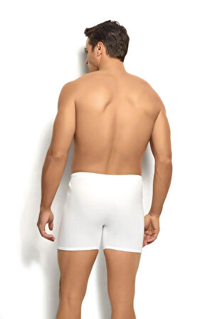 Jiber 102 Pamuk Beyaz Erkek Paçalı Boxer Paçalı Don