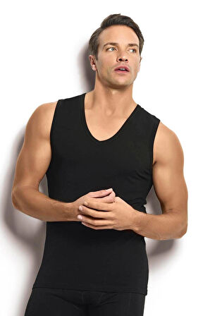 Jiber 117 V Yaka Sıfır Kol Erkek Atlet Body 2 Adet