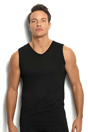 Jiber 123-115 Derin V Yaka Kısa Kol Fanila Tişört