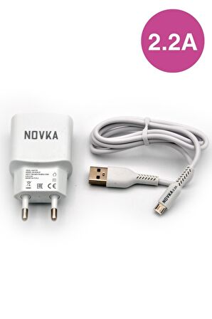 Micro & USB Girişli 2.2 A Şarj Cihazı 1 Metre Kablo + Adaptör Takım Samsung Huawei Modellerle Uyumlu