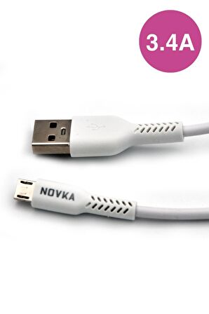 Micro & USB Girişli 3.4 A Şarj Cihazı 1 Metre Kablo + Adaptör Takım Samsung Huawei Modellerle Uyumlu