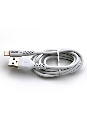 Apple Iphone Uyumlu 2.2 A Lightning & USB Data ve Şarj Kablosu 1 Metre Beyaz Tüm Modellerle Uyumlu