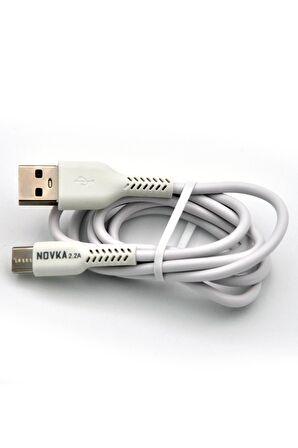 Type-C & USB 2.2 A Şarj Kablosu 1 Metre Beyaz Samsung Oppo Xiaomi Modellerle Uyumlu