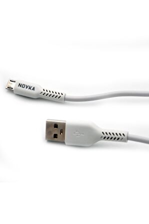 Micro & USB 3.4 A Şarj ve Data Kablosu 1 Metre Beyaz Samsung Huawei Modellerle Uyumlu