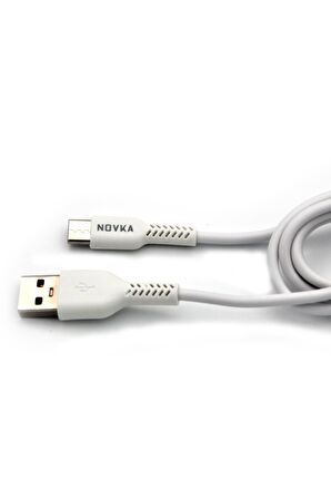 Type-C & USB 3.4 A Şarj Kablosu 1 Metre Beyaz Samsung Oppo Xiaomi Modellerle Uyumlu