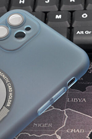 iPhone 11 Uyumlu Mint Yeşil Renkli Yarı Şeffaf İnce Sert Kapak Kılıf Kamera Lens Korumalı