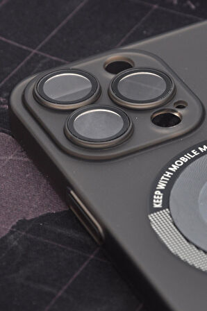 iPhone 14 Pro Max Uyumlu Siyah Renkli Yarı Şeffaf İnce Sert Kapak Kılıf Kamera Lens Korumalı