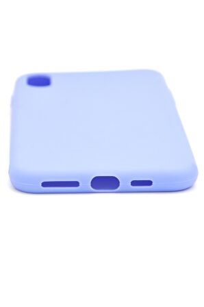 iPhone XR Uyumlu Düz Renk Esnek Yumuşak Silikon Kılıf  Rubber Açık Mor