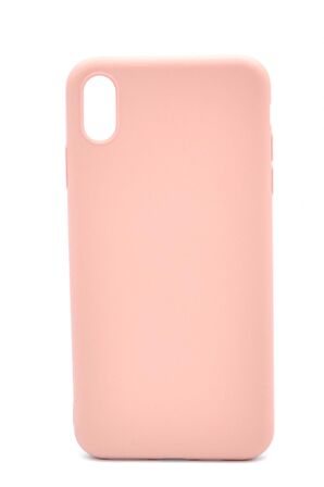 iPhone XS Max Uyumlu Düz Renk Esnek Yumuşak Silikon Kılıf  Rubber Pudra Pembe