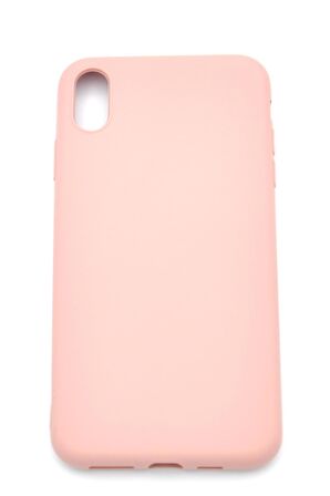 iPhone XS Max Uyumlu Düz Renk Esnek Yumuşak Silikon Kılıf  Rubber Pudra Pembe