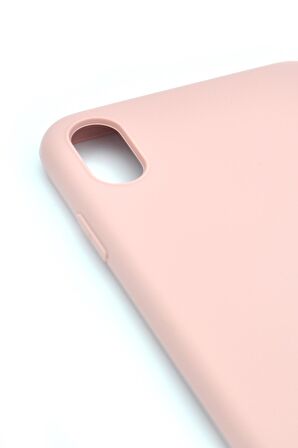 iPhone XS Max Uyumlu Düz Renk Esnek Yumuşak Silikon Kılıf  Rubber Pudra Pembe