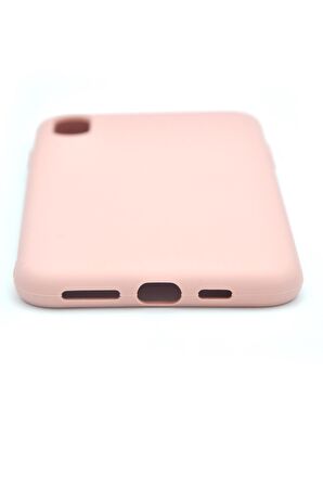 iPhone XS Max Uyumlu Düz Renk Esnek Yumuşak Silikon Kılıf  Rubber Pudra Pembe