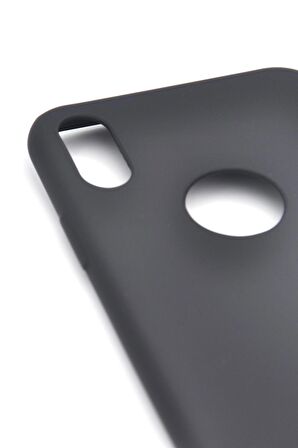 iPhone X Uyumlu Düz Renk Esnek Yumuşak Silikon Kılıf  Rubber Siyah