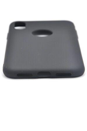 iPhone X Uyumlu Düz Renk Esnek Yumuşak Silikon Kılıf  Rubber Siyah