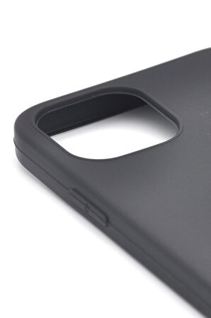 iPhone 11 Pro Uyumlu Düz Renk Esnek Yumuşak Silikon Kılıf  Rubber Siyah