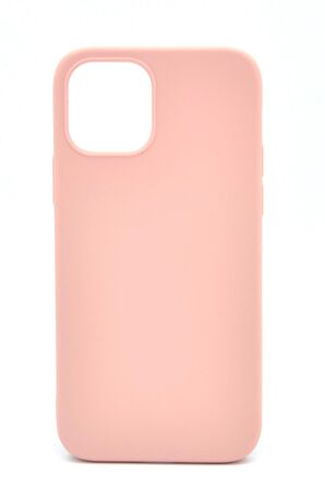 iPhone 12 Pro Uyumlu Düz Renk Esnek Yumuşak Silikon Kılıf  Rubber Pembe