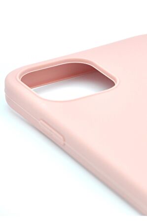 iPhone 12 Pro Uyumlu Düz Renk Esnek Yumuşak Silikon Kılıf  Rubber Pembe