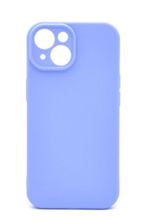 iPhone 13 Uyumlu Düz Renk Esnek Yumuşak Silikon Kılıf  Rubber Açık Mor