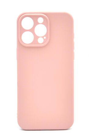 iPhone 14 Pro Uyumlu Düz Renk Esnek Yumuşak Silikon Kılıf  Rubber Pudra Pembe