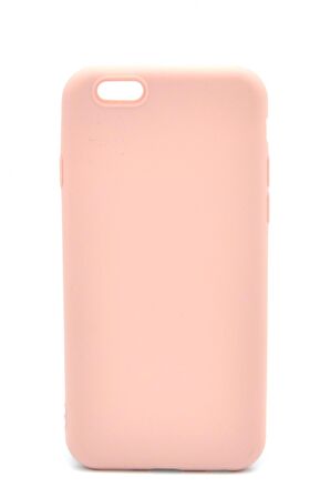 iPhone 6 / 6S Uyumlu Düz Renk Esnek Yumuşak Silikon Kılıf  Rubber Pembe