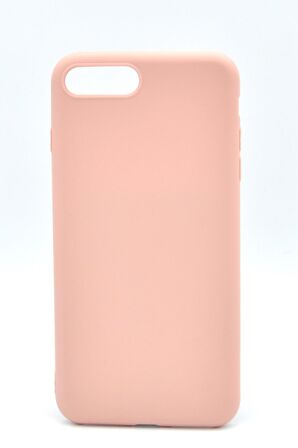 iPhone 7 Plus / 8 Plus Uyumlu Düz Renk Esnek Yumuşak Silikon Kılıf  Rubber Pembe