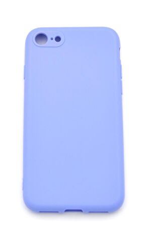 iPhone 7 / 8 Uyumlu Düz Renk Esnek Yumuşak Silikon Kılıf  Rubber Açık Mor