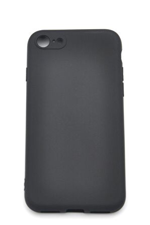 iPhone 7 / 8 Uyumlu Düz Renk Esnek Yumuşak Silikon Kılıf  Rubber Siyah