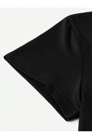 nevermind crop baby tee kadın tişört yıldız baskılı dar kesim basic baby tee %100 tişört