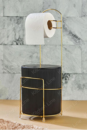 GOLD DEMİRLİ BANYO TUVALET ÇÖP KOVASI ÖZEL TASARIM 