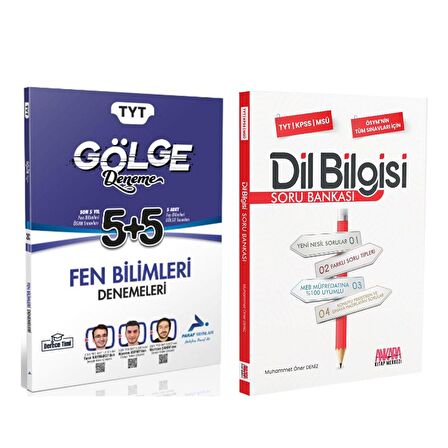 Paraf TYT Fen Bilimleri Gölge Deneme ve AKM Dil Bilgisi Soru Bankası Seti 2 Kitap