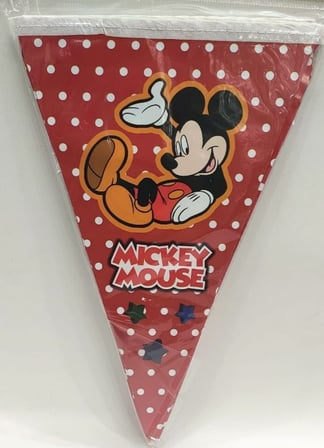 Özel Seri Parti Eşyası Kutlama Süs Duvar Süsü MICKEY MOUSE ÜÇGEN FLAMA