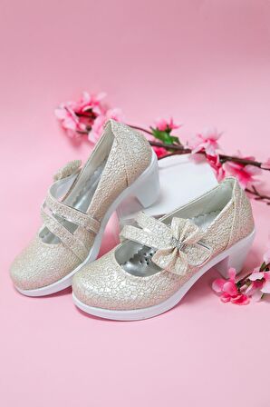 Topuklu Altın Çatlak Kız Çocuk Ayakkabı