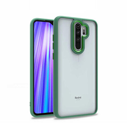 Xiaomi Redmi Note 8 Pro Kılıf Arkası Şeffaf Kenar Korumalı Silikon Flora