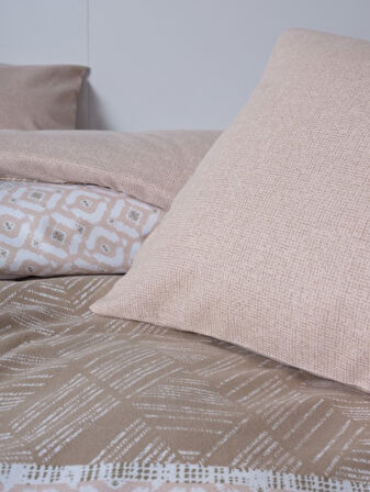 Flanel Nev Takımı Çift Kişilik Arrow Krem