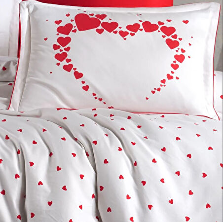 Çift Kişilik Saten Nev Amore Beyaz